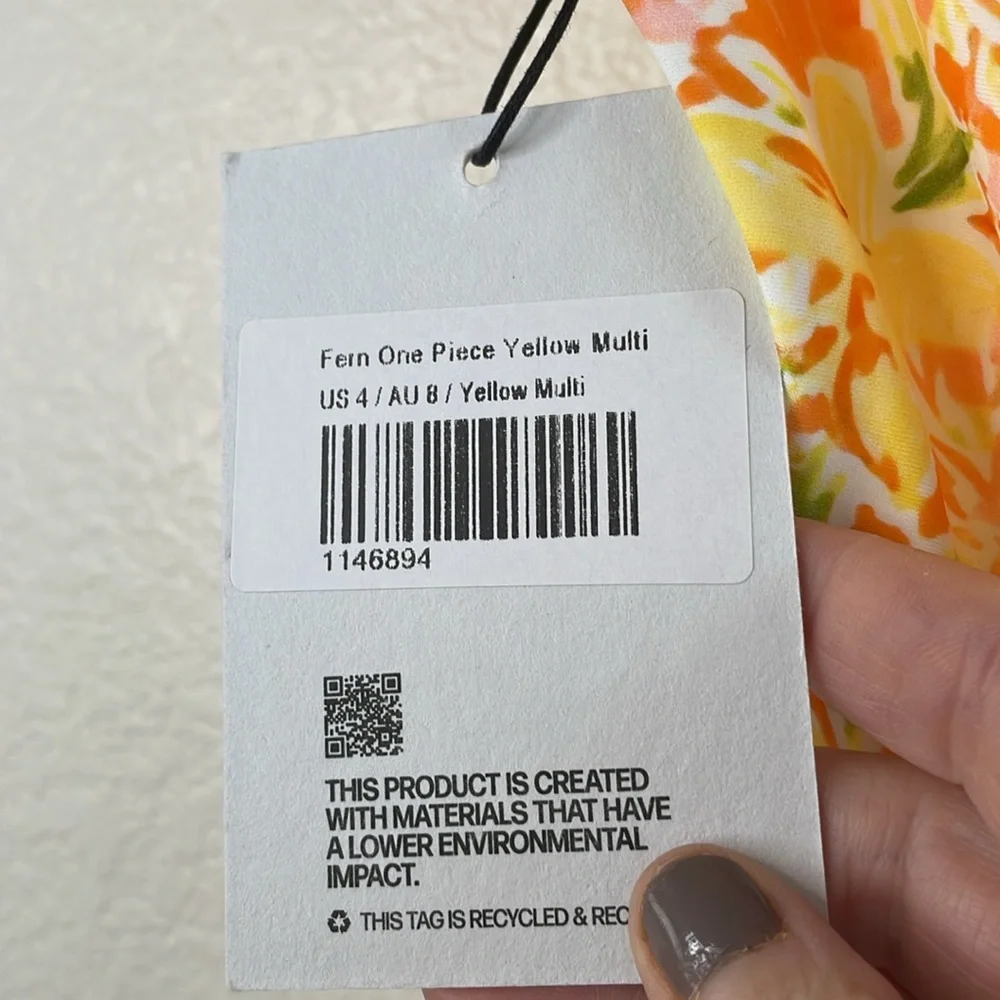 NWT Princess Polly Floral Yellow One Piece Swimsuit size 4 - Picture 5 of 5